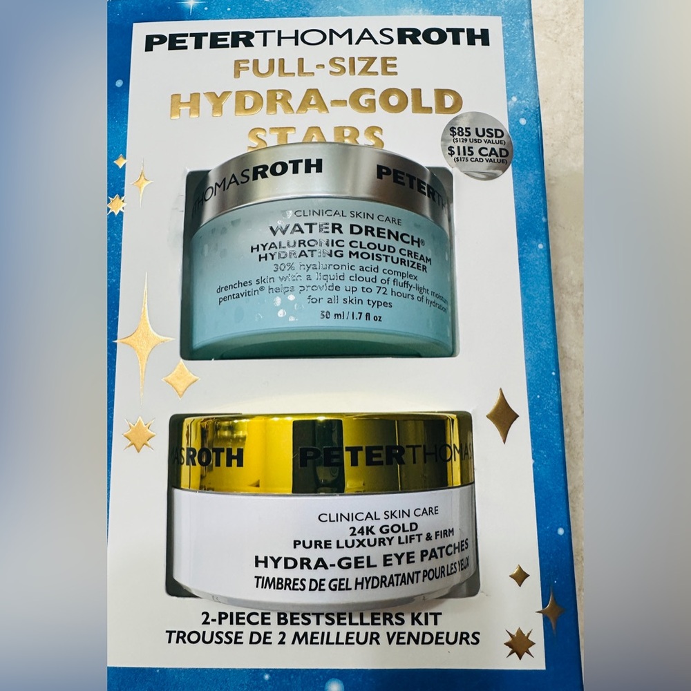 Peter Thomas Roth Moisturizer And Gel Eye Blue and Gold Skincare Duo Patches
